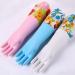 Bamllum 3 Pairs Rubber Cleaning Gloves - Reusable Kitchen Dishwashing Gloves with Cotton Liner 16" Long Cuff Non-Slip (Medium Blue/Pink/White) - International Shipping Available - Buy Online on GoSupps.com