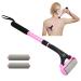 EASACE Lotion Applicator for Back & Body  Long Handle 21.5inch Adjustable Lotion Roller with 2 Replacement Roller for back self(pink)