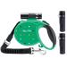 Happy & Polly Dog Leash Retractable Dog Leash Heavy Duty 5M Dog Walking Leash with Flashlight Detachable/Protective Bungee Leash/Magic Box Dispenser Poop Bags for Small Medium Dogs (Green) Green 16.4ft