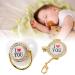 Baby Pacifier 6-18 Months with Chain Clip - Bling I Love You Pattern for Infants - White M | International Shipping Available - Buy Online on GoSupps.com