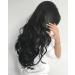 Serenewig Real natural black lace front wig 66 cm daily wearing 1b# black synthetic pre-plucked wigs for women party long replacement hair