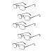 5 Pack Unisex Vantage Metal Reading Glasses with Spring Hinge 5pk-black 2.5 Diopters