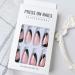 Medium Almond Black French Tip Press on Nails with Gold Foil - 24pcs - Buy Online on GoSupps.com