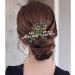 Bridal Emerald Crystal Pearl Hair Comb - Handmade Wedding Rhinestone Side Clip for Bride | Fashion Hair Accessory for Wedding Prom - Buy Online on GoSupps.com