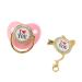 Bling pacifier pacifier set to prevent loss attractive healthy pacifier with chain clip for photo shoots (Rosa M)