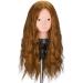 Topdirect 60cm Hair Makeup Doll Head | Real Hair Practice Head for Hairdressers | DIY Hairstyles Set - Brown - Buy Online on GoSupps.com