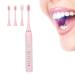 FILFEEL Electric Toothbrush - Rechargeable Whitening Teeth Cleaner Portable for Adults 4 Brush Heads - Pink - Buy Online on GoSupps.com