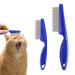 BLMHTWO 2 Pieces Nit Comb Flea Comb for Cats Dandruff Comb Removal Lice Grooming Combs Fine Teeth Comb Blue Cat Comb Set for Removing Float Hair Tear Stain Blue