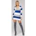 Zeta Ville Maternity Stripes Knit Jumper Dress Tunic Top V-Neck - Royal Blue - Size 8-10 - Buy Online on GoSupps.com