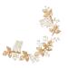 FRCOLOR 1pc Comb Bridesmaid Headwear Wedding Hairband Glitter Leaf Pearl Wedding Hairpin Hair Pin Floral Headpiece Wedding Hair Accessories Bride Hairstyles Manual Headband Alloy