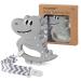 Teething Toys for Babies 0-6 Months 6-12 Months BPA-Free Baby Silicone Teether Dinosaur Pacifiers 0-6 Months Baby Teething Relief Toys Easy to Hold Gift Package Best Baby Gift B-Grey