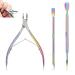 Colorful Cuticle Trimmer Nail Cuticle Nipper Clipper Cuticle Nippers with Cuticle Pusher Cuticle Cutter Durable Pedicure Manicure Tools for Fingernails Toenails