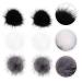 Shop Lurrose Mini Pompom 6Pcs - Faux Pompom Nail Art Stickers for DIY 3D Decorations | Black & Gray Fluffy Pompons for Hats Shoes Bags - Buy Online on GoSupps.com