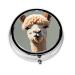 Alpaca Avatarround Pill Box 3 Compartment Round Pill Box Organizer Portable Travel Pill Box for Traveling.