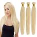 Elailite real hair bundle hair extensions sew in bundle hair extensions Brazilian 100% human hair 100g 40cm #613 light blonde