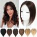 meralona Hair Toppers for Women Real Human Hair Toppers Hair Pieces for Women with Thinning Hair Wiglets for Crown Topper Hair Extensions 12 Inch Clip in Hair No Bangs (Dark Brown)