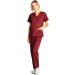 Dagacci Unisex Medical Scrub Set - Burgundy, XXXL | Top and Pant Set for Men and Women - Buy Online on GoSupps.com