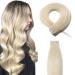 SEGO TAPE in Extensions real hair 20 Tressen hair extension adhesive hair part remy hair with 10pcs free tapes -40g platinum blonde#60 12 "(30cm) -40g