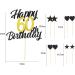 60th Birthday Cake Decoration Set - Alegre Tortendeko | 9 Pcs Black & Gold Happy 60th Birthday Topper | Party Supplies for Men & Women - Buy Online on GoSupps.com