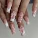 TQUXNGA Press on Nails Medium Long Craft False Nails Square 3D Flower Bowknot French Artificial Nails Finger Manicure Kit included - Buy Online on GoSupps.com