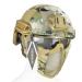 Jadedragon PJ Tactical Fast Helmet & Protect Ear Foldable Double Straps Half Face Mesh Mask & Goggle CP