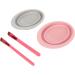 Foldable Angled Eyebrow Hairline Brush Cleaner with Portable Makeup Brush Cleaning Bowl Silicone Multifunctional Mat for Residue Oil and Dirt Removal - Buy Online on GoSupps.com