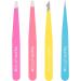Brushworks HD 4 Piece Neon Tweezer Set - Precision Beauty Tool Kit - Buy Online on GoSupps.com