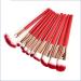 10 Pieces Of Color Changing Handle Makeup Brush Set Red Foundation Makeup Tools