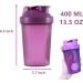 Hiusity Protein Shaker Cup - 400ml White & Purple Durable Fitness Shake Bottle with Mixing Ball for Creamy Protein Shakes Odor-Neutral Gym Shaker - Buy Online on GoSupps.com