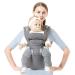Baby Carrier Kangaroo with Hip Seat | Front and Back Options | Grey Baby Backpack for Newborn to Toddler - Buy Online on GoSupps.com