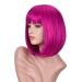 Annivia Hot Pink Short Bob Wig with Bangs - 12 inch Synthetic Straight Wig for Women - Halloween Cosplay Party Natural Hair-Like Wig (Hot Pink) - Buy Online on GoSupps.com