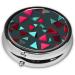 Triangular Pattern Round Pill Box Organizer - 3 Compartment Portable Travel Pill Box for International Shipping - Buy Online on GoSupps.com
