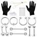 BodyJ4You 20PC PRO Body Piercing Kit | Nose Septum Ear Cartilage Lip Belly Navel Tragus Eyebrow | Surgical Steel 14G 16G BCR CBR Ring Barbell Spike | Tools Needles Gloves Clamps 14G, Silvertone
