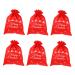LALAFINA 6pcs Christmas Drawstring Bag Candy Bags Holiday Bag Santa Bag Candy Bag Wedding Storage Bags
