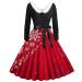 Hanxiulin Christmas skirt for women print long -sleeved sweater dress sexy party dress dress with bag top long -sleeved shirt top hooded sweater sweatshirts dress Christmas dresses red m