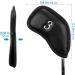 Golf Iron Covers Set 12pcs | PU Leather, Waterproof & Durable | Black Club Head Covers with Embroidery | Fits Most Irons | Right Handed - Buy Online on GoSupps.com