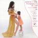 FEOYA Maxi Maternity Dress- Yellow Chiffon Lace Gown for Pregnant Women Photography - Buy Online on GoSupps.com