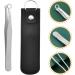 Minkissy Universal Nose Hair Cutter & Eyebrow Tweezers - Stainless Steel Round Head Leather Cover - Perfect Trimmer for Men & Women - Black - Buy Online on GoSupps.com