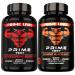 Prime Labs Prime Test Testosterone Booster + Organic Black Maca Capsules - 60 Count Each
