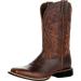 cakiesky Cowboy Boots for Men Leather Retro Embroidered Middle Tube Thick Soled Lightweight Durable Country Western Boots for Men 1-brown 9.5-10