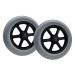 2 Pieces Anti-Slip Manual Rubber Wheels 10inch Silence Non-Inflatable Wheelchair Front Wheels with 12mm Bearing for Wheelchairs Rollators Walkers