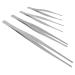 Angoily 8 pcs tweezers jigsaw round head tissue pliers stainless steel 30x1.5cmx2pcs silverx2pcs