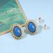 Vintage Blue Gem Oval Earrings | Antique Halo Lapis Studs | Unique Gifts for Women & Girls - Buy Online on GoSupps.com