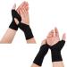 Dacitiery 2 Pairs Gel Hand Wrist Support Brace Thumb Injury Pads Wrist and Thumb Support for Arthritis Joint Pain Compression Gloves for Sports Daily Wear Pain Relief Tendonitis(Black)