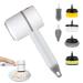 Cordless Scrubber | Power Cleaning Brush Handheld Rechargeable Kitchen Dish Brush with 6 Replaceable Brush for Bathroom Living Room Kitchen White