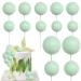 14 PCS Ball Shaped Cake Insert Toppers DIY Cake Insert Toppers Ball Cake Picks Pearl Ball Cake Toppers for Birthday Party Baby Shower Wedding Anniversary Cake Decoration (Green)