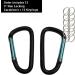 3 Aluminum D-Shape Carabiner Keychain Clip 12 Pack - Black - Buy Online on GoSupps.com