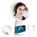 SLIMOON 8.66 Large Vanity Mirror with Lights  Lighted Makeup Mirror with Magnetic 5X Detachable Magnifying Mirror  2000mAh Rechargeable Makeup Mirror with Lights and Wireless Charger with Wireless Charging Station
