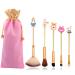 Anime Alice in Wonderland Makeup Brushes Set Foundation Blending Powder Eye Shadow Contour Concealer Blush Cosmetic Fairy Makeup Brush Tools A - Gold Color
