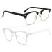 Blue Light Blocking Glasses 2 Blue Light Glasses Semi-rimless Anti UV Clear Eyewear Computer Glasses for Men Women Blackgold+clear